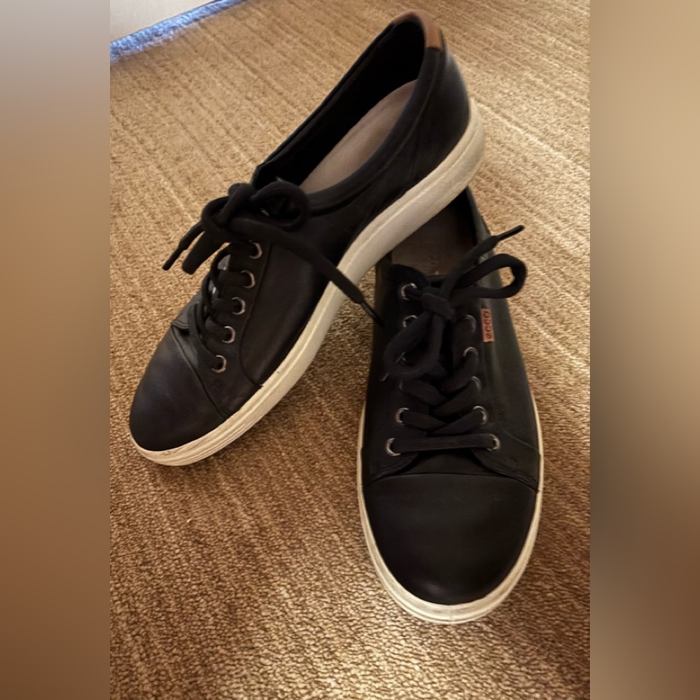 ECCO Black Sneakers with White Soles
